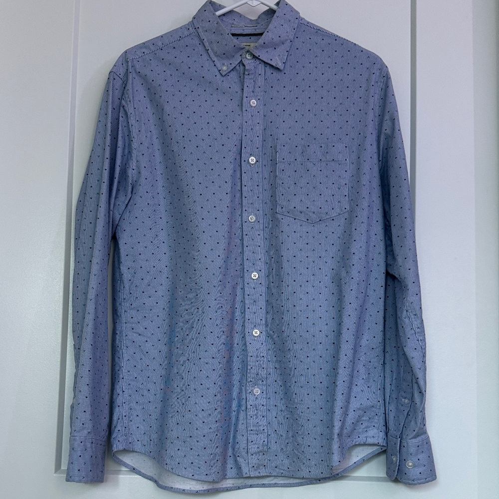 Stylish Blue Men's Casual Button Down Shirt